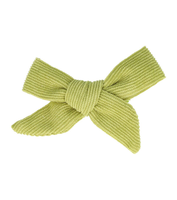 79665-6-7-8_9 Haarspeld Duckklem 8cm – Strik van Ribstof – Groen - Set van 2