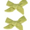 79665-6-7-8_91 Haarspeld Duckklem 8cm – Strik van Ribstof – Groen - Set van 2