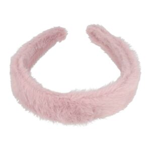 Haarband Diadeem 3cm – Fluffy Teddy Imitatiebont – Oud Roze