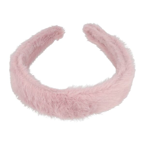 Haarband Diadeem 3cm – Teddy Imitatiebont – Oud Roze