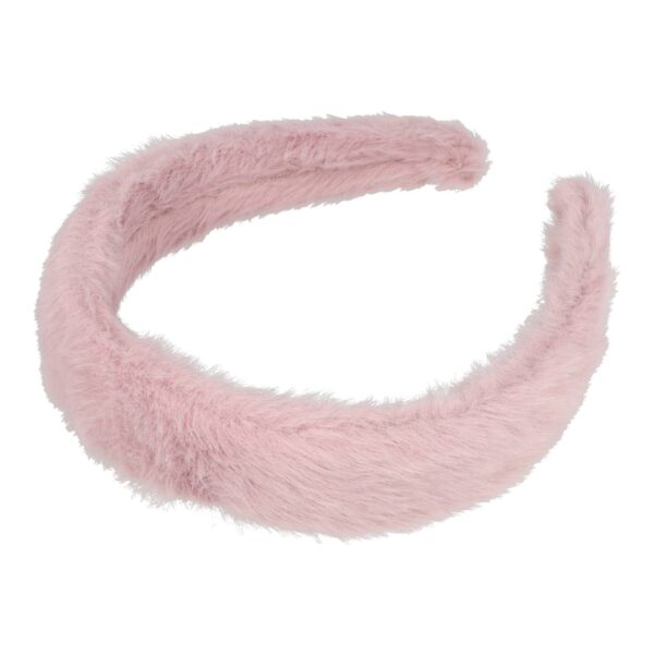 Haarband Diadeem 3cm – Teddy Imitatiebont – Oud Roze