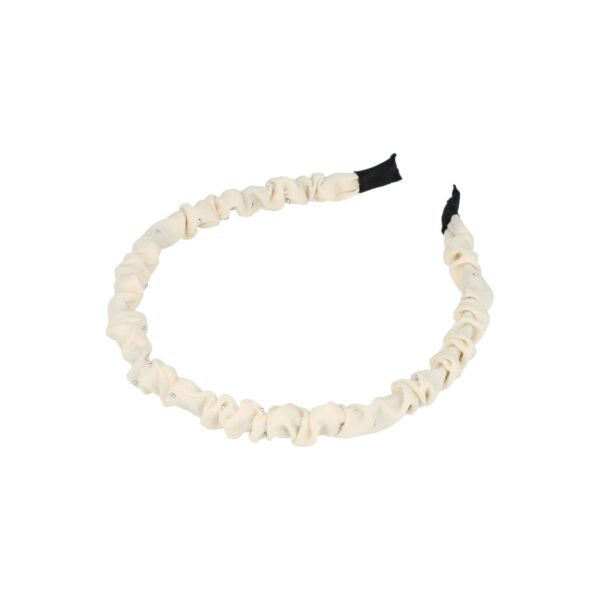 diadeem rimpel creme glitter steentjes_4 Haarband Diadeem 1cm – Glitter Steentjes – Gerimpelde Stof – Creme
