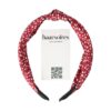 Haarband Diadeem 3cm – Knoop – Stippenprint Stof – Wit Rood