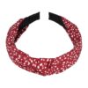 Haarband Diadeem 3cm – Knoop – Stippenprint Stof – Wit Rood