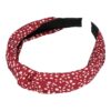Haarband Diadeem 3cm – Knoop – Stippenprint Stof – Wit Rood