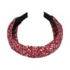 Haarband Diadeem 3cm – Knoop – Stippenprint Stof – Wit Rood