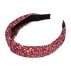 Haarband Diadeem 3cm – Knoop – Stippenprint Stof – Wit Rood