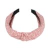 diadeem stippen print knoop_3 Haarband Diadeem 3cm – Knoop – Stippenprint Stof – Roze