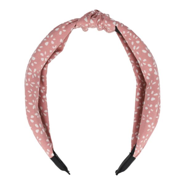 diadeem stippen print knoop_5 Haarband Diadeem 3cm – Knoop – Stippenprint Stof – Roze
