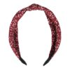 Haarband Diadeem 3cm – Knoop – Stippenprint Stof – Wit Rood