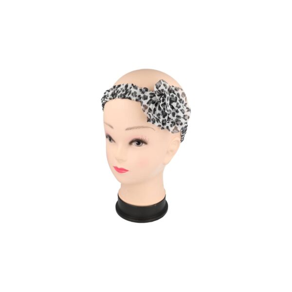 haarband bloem panter patroon roze wit bruin_11 Haarband Bloem - Panterprint – Zwart wit