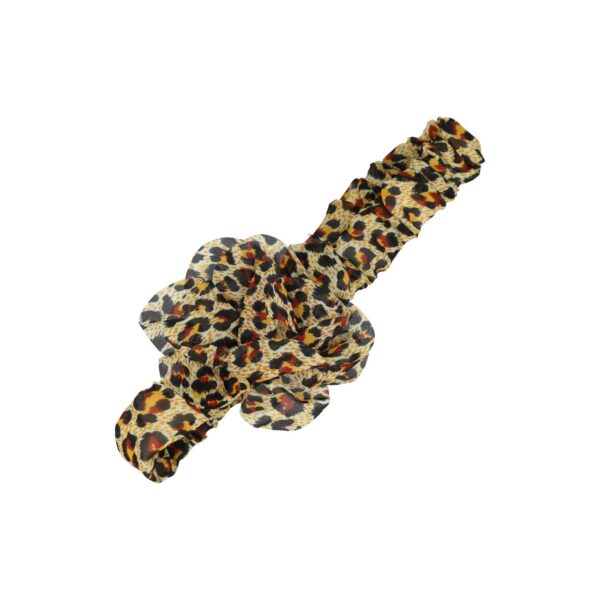 haarband bloem panter patroon roze wit bruin_9 Haarband Bloem - Panterprint – Zwart bruin