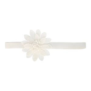 Haarband Bloem - Gehaakt 10cm pastel – Wit