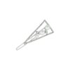 Haarspeld Haarclip 4,5cm - Driehoek - Parel Strass Steentjes - Wit Zilver