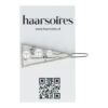 Haarspeld Haarclip 4,5cm - Driehoek - Parel Strass Steentjes - Wit Zilver