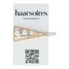 haarclip driehoek strass parel_5 Haarspeld Haarclip 4,5cm - Driehoek - Parel Strass Steentjes - Goud wit