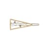 haarclip driehoek strass parel_6 Haarspeld Haarclip 4,5cm - Driehoek - Parel Strass Steentjes - Goud wit