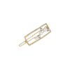 Haarspeld Haarclip 4,5cm - Recht - Parel Strass Steentjes - Wit Goud