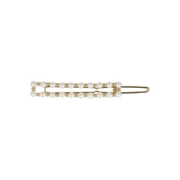 haarclip recht pareltjes_3 Haarspeld Haarclip 5cm - Recht - Parel - Wit Goud