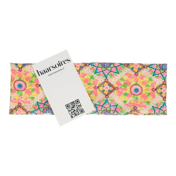 Haarband Stof 6cm - Fantasie Patroon - Multicolor Roze