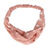 hd twist stippen_3 Haarband Twist 5cm – Stippenprint – Gladde Stof – Wit Lichtroze