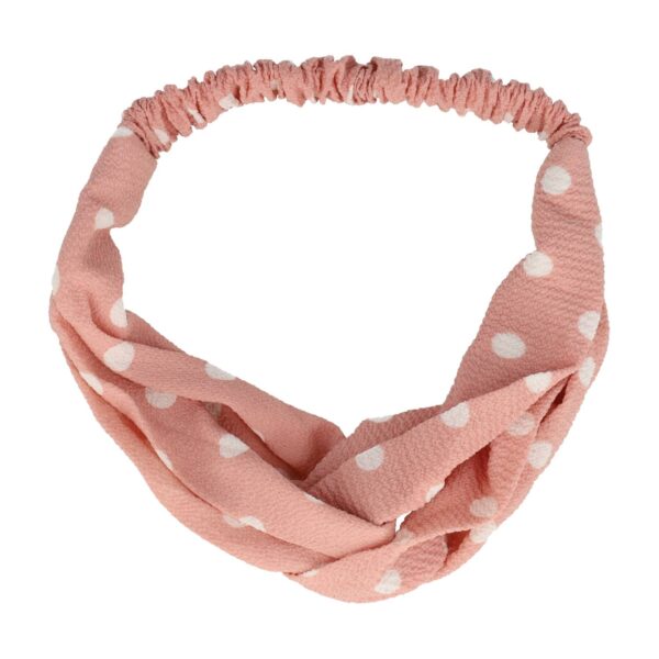 hd twist stippen_3 Haarband Twist 5cm – Stippenprint – Gladde Stof – Wit Lichtroze
