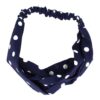 hd twist stippen_4 Haarband Twist 5cm – Stippenprint – Gladde Stof – Wit Donkerblauw