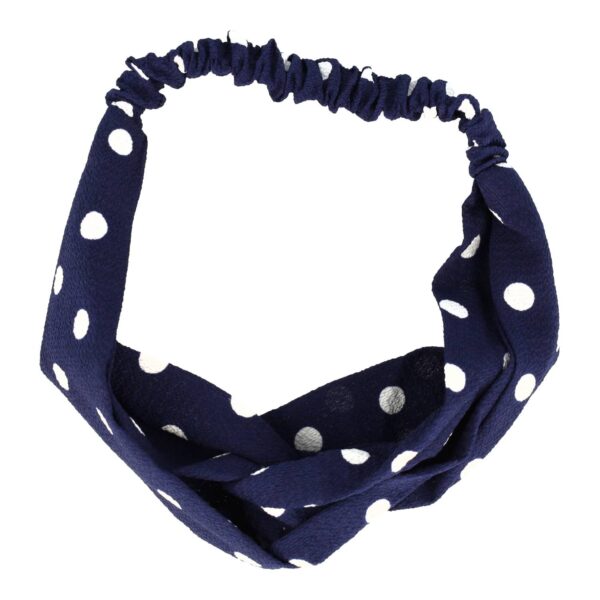 hd twist stippen_4 Haarband Twist 5cm – Stippenprint – Gladde Stof – Wit Donkerblauw
