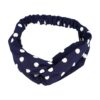 hd twist stippen_5 Haarband Twist 5cm – Stippenprint – Gladde Stof – Wit Donkerblauw