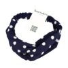 hd twist stippen_6 Haarband Twist 5cm – Stippenprint – Gladde Stof – Wit Donkerblauw