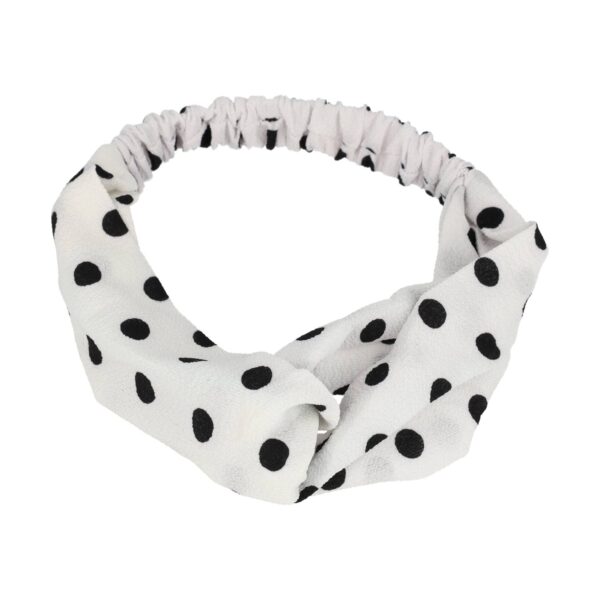 hd twist stippen_9 Haarband Twist 5cm – Stippenprint – Gladde Stof – Wit Zwart