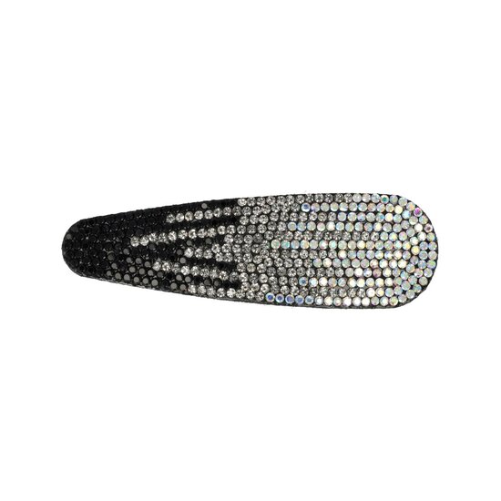 2156501211 Haarspeld Klikklak 8 cm - Glitter Steentjes - Zwart Zilver