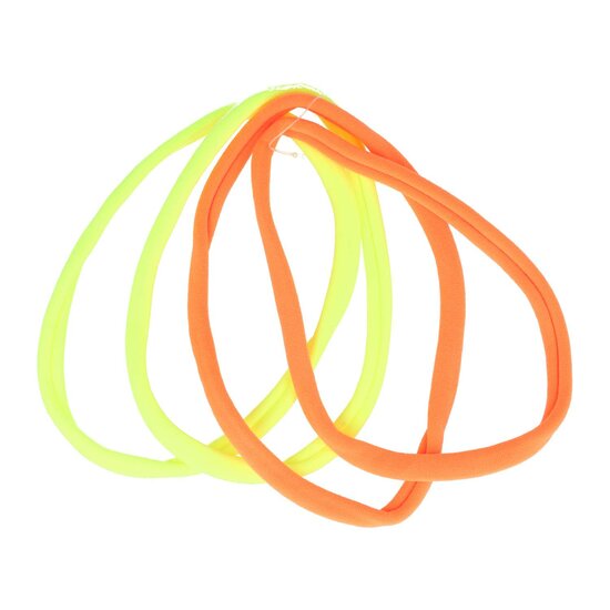 2161794231 Haarband sport - Elastiek endless nylon - Geel oranje - Set van 4