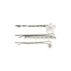 2162448372 Haarspeld schuifspeldjes - Bloem bol strass parel - Zilver - Set van 3