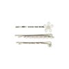 2162448375 Haarspeld schuifspeldjes - Bloem bol strass parel - Zilver - Set van 3