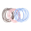 Haarelastieken basic - Dun zonder metaal – Roze bruin blauw - Set van 18