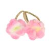 HAARELASTIEK STOFFEN BLOEM GLITTER ELASTIEK_11 Haarelastieken – Bloem 5cm – Glitter Elastiek en Stoffen Bloemvorm – Goud Roze – Set van 2