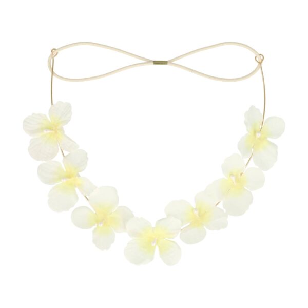 Haarband bloem ijzerdraad color_1 Haarband bloem - Metaaldraad bloemenkroon - Wit geel