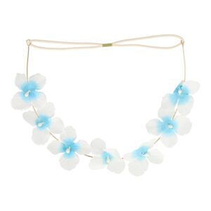 Haarband bloem - Metaaldraad bloemenkroon - Wit blauw