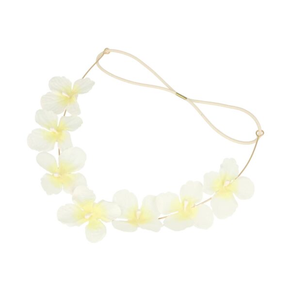 Haarband bloem ijzerdraad color_3 Haarband bloem - Metaaldraad bloemenkroon - Wit geel