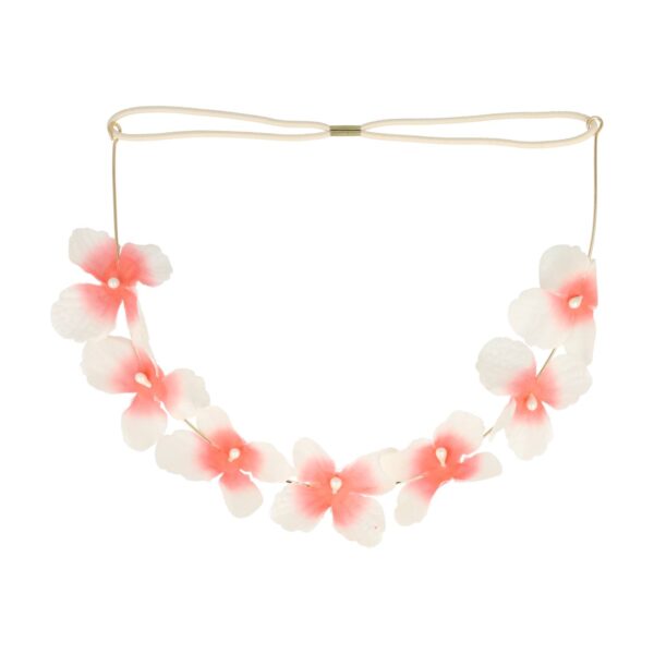 Haarband bloem ijzerdraad color_7 Haarband bloem - Metaaldraad bloemenkroon - Wit oranje