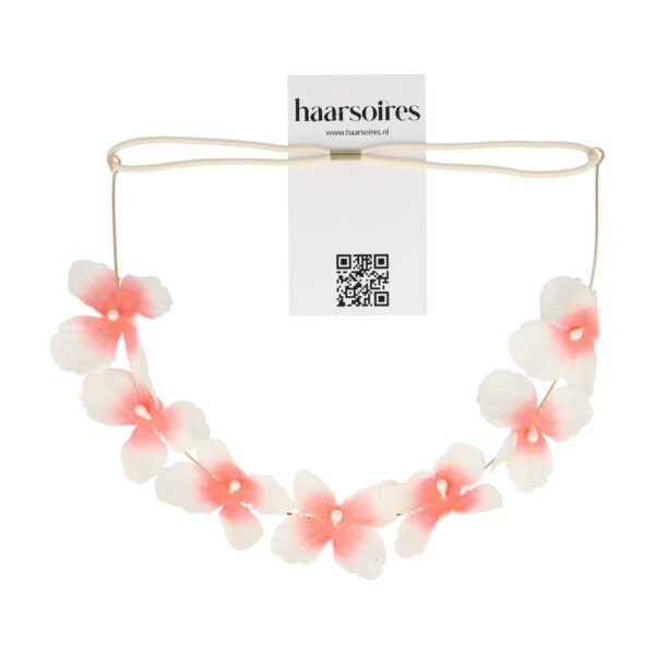Haarband bloem ijzerdraad color_8 Haarband bloem - Metaaldraad bloemenkroon - Wit oranje