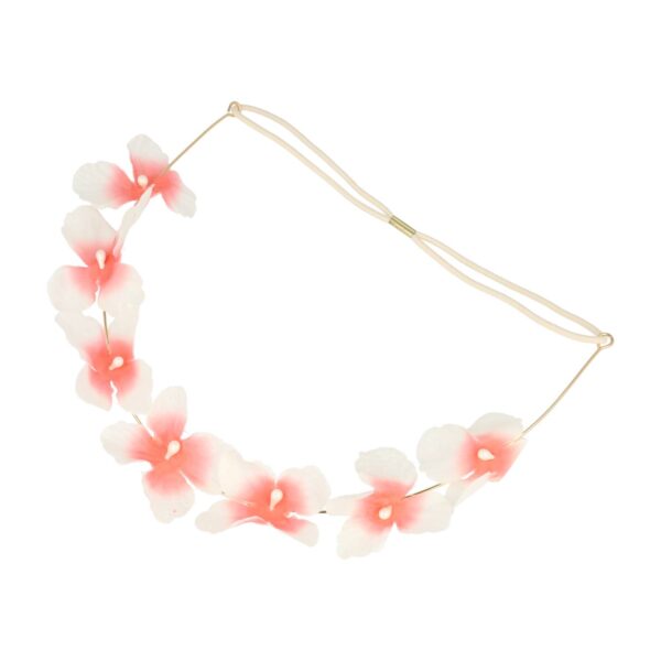 Haarband bloem ijzerdraad color_9 Haarband bloem - Metaaldraad bloemenkroon - Wit oranje