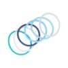 Haarelastieken basic - Siliconen anti-slip - Wit blauw - Set van 6