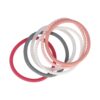 Haarelastieken basic - Siliconen anti-slip - Wit roze - Set van 6