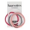 Haarelastieken basic - Siliconen anti-slip - Wit roze - Set van 6