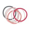 Haarelastieken basic - Siliconen anti-slip - Wit roze - Set van 6