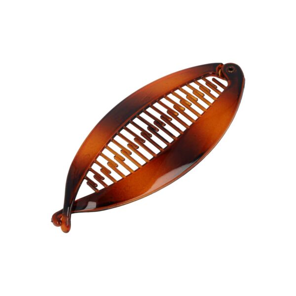 bananenklem basic bruin 14cm_4 Haarspeld bananenklem - Staartklem basic glans 14cm - Bruin