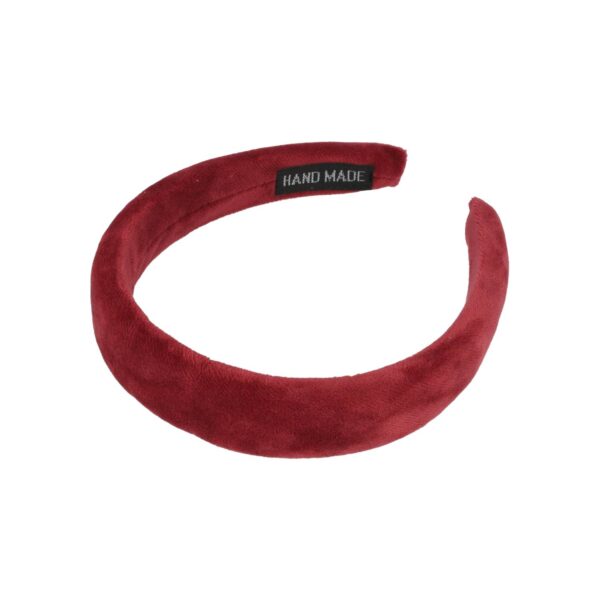 diadeem dik velvet rood 3cm_2 Haarband Diadeem 3cm – Zacht Gevuld – Velvet Stof – Handmade – Koraalrood