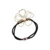 elastiek bloem metaaldraad open zi go ko_5 Haarelastiek – Bloem 5cm – Metaaldraad & Parel – Zwart Wit Goud
